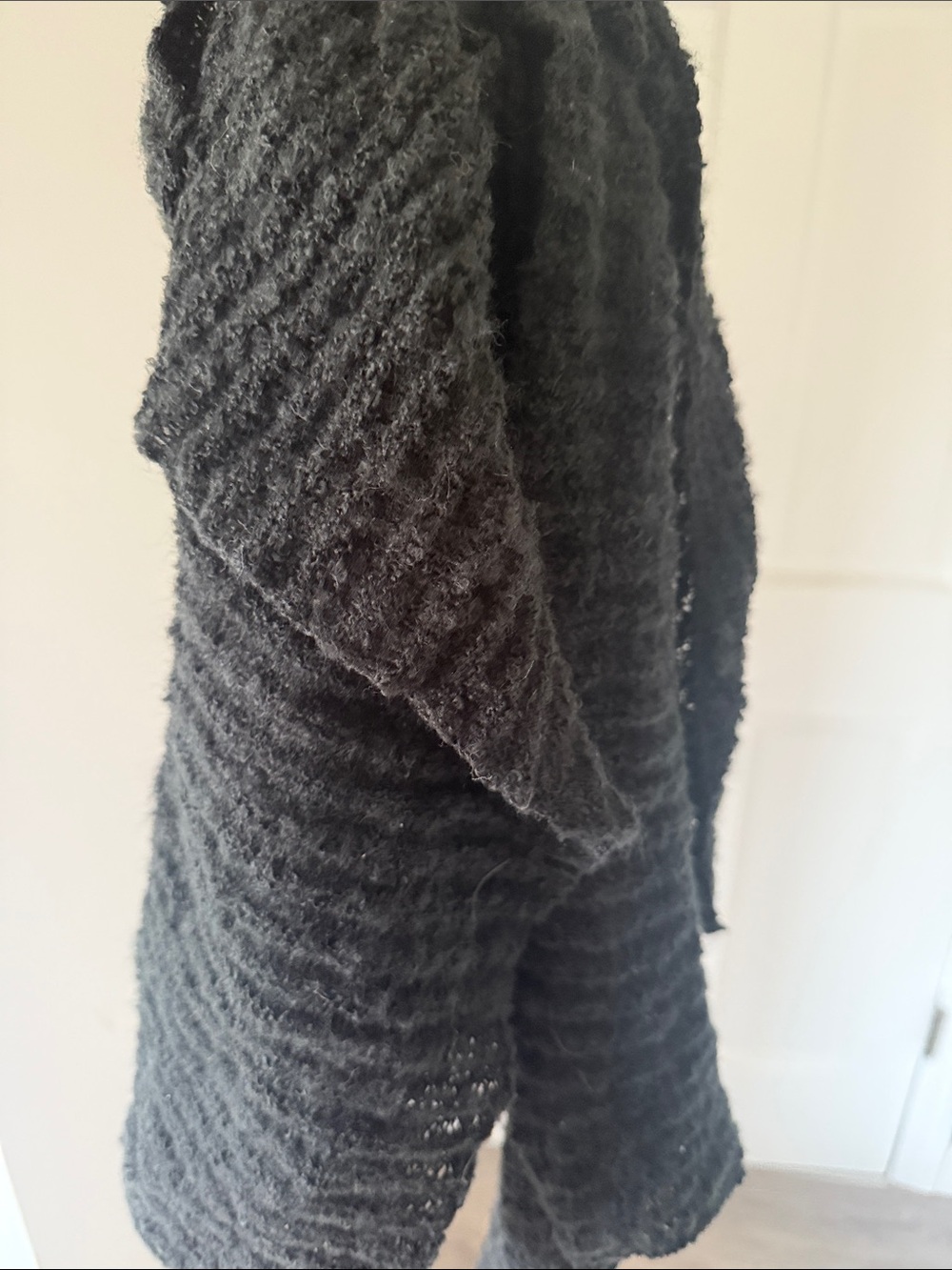 Sonoma Black Textured Knit Wrap Scarf